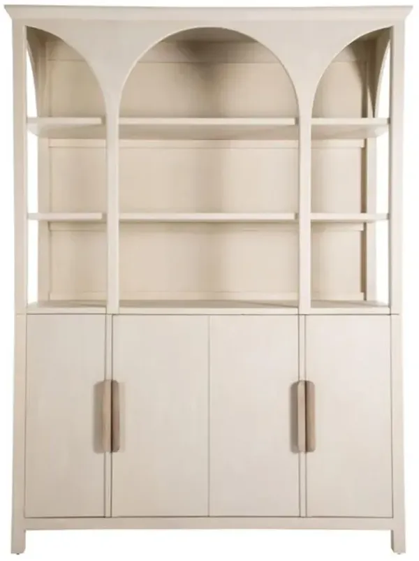 Edison Modern Classic Cerused White Wood Arched Cabinet