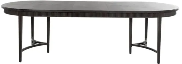 Whitlock Black Wood Patterned Extendable Oval Dining Table - 86-106"W