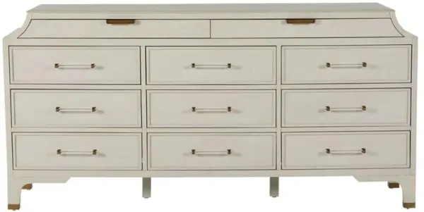 Alexandra Modern Classic Cerused White Wood Dresser
