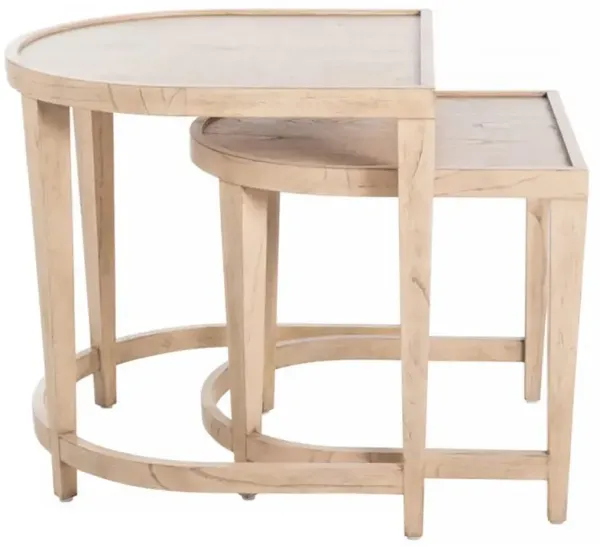 Dustin Modern Classic Natural Wood Nesting Side Tables
