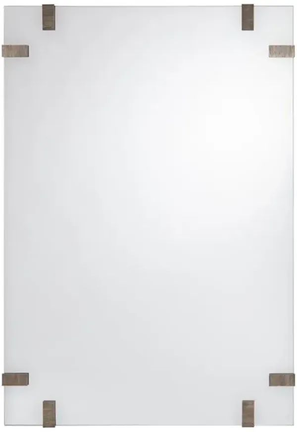 John-Richard Isabel Modern Classic Brass Bracket Frame Floor Mirror