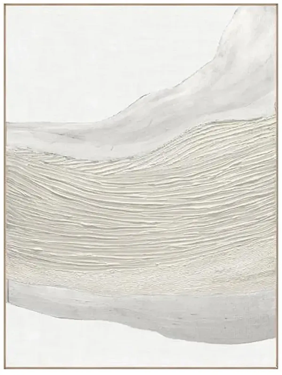 Rhythm of Water II Coastal Beach Ivory Abtract Painting 48x24