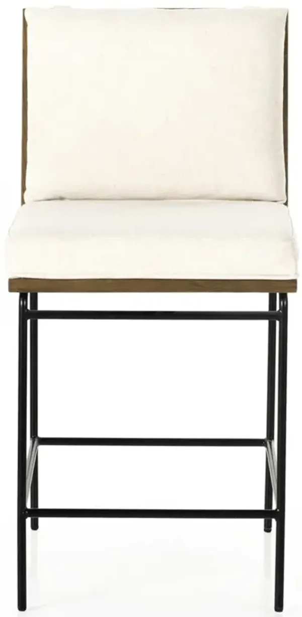 Inno Industrial Loft White Performance Seat Black Iron Frame Counter Stool