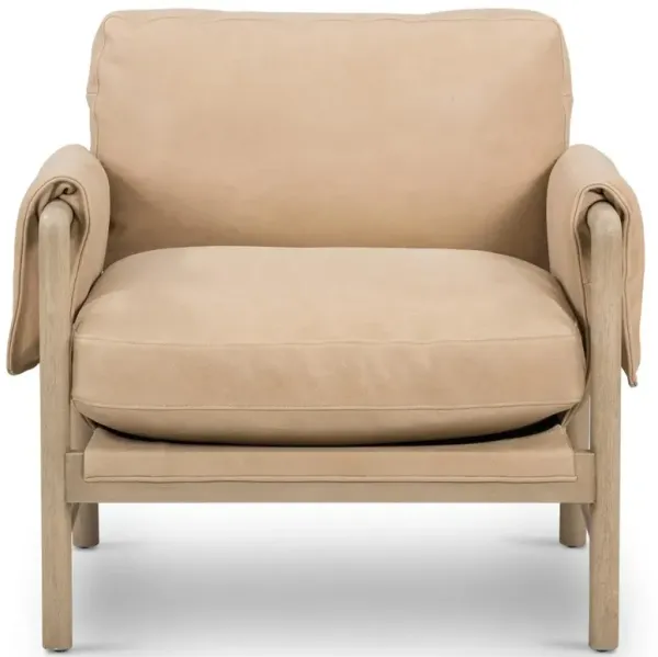 Henry Rustic Lodge Brown Upholstered Wood Frame Arm Chair