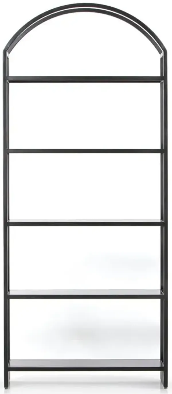 Jones Modern Classic Black Iron Arched Bookcase