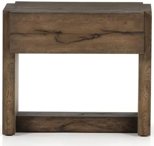 Sergio Rustic Lodge Brown Oak Wood Nightstand