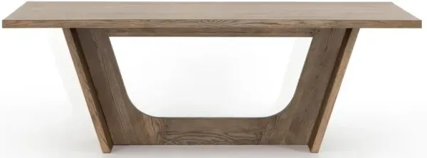 Kevin Rustic Lodge Brown Oak Veneer Wood Rectangular Dining Table - 87"W