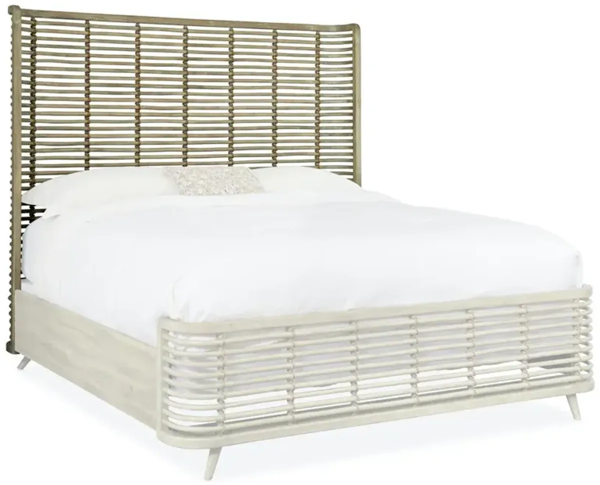 Sontee Coastal Beach Light Brown Rattan Classic Bed - King