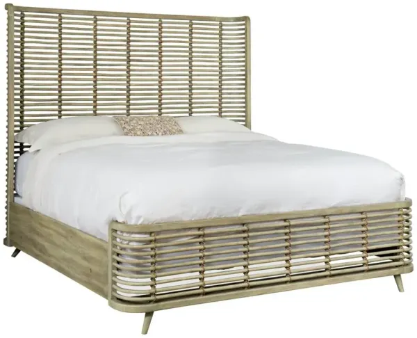 Sontee Coastal Beach Light Brown Rattan Classic Bed - King