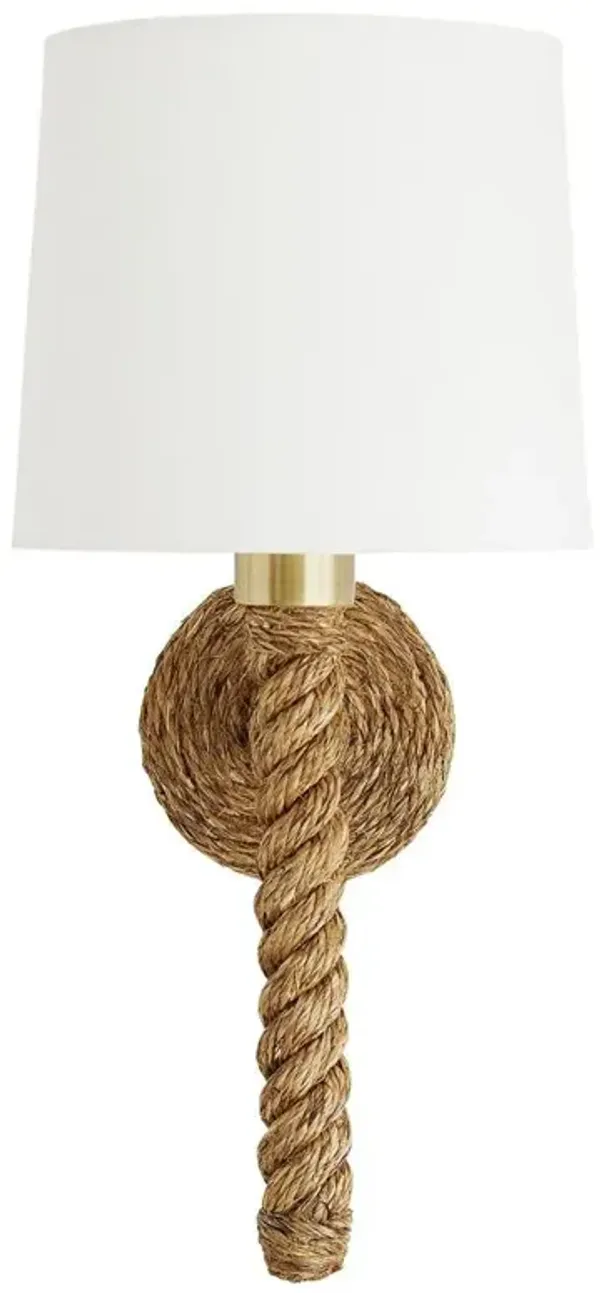 Douglas Coastal Beach Natural Jute Rope Accent Brass Sconce