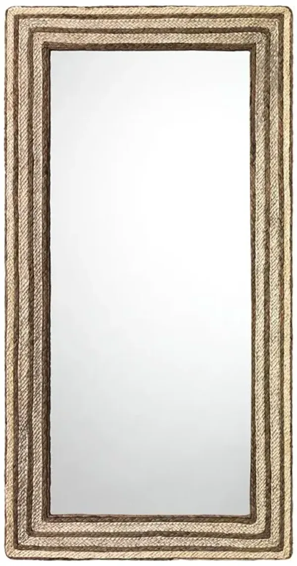 Aralyn Coastal Beach Natural Seagrass Braided Rectangular Wall Mirror