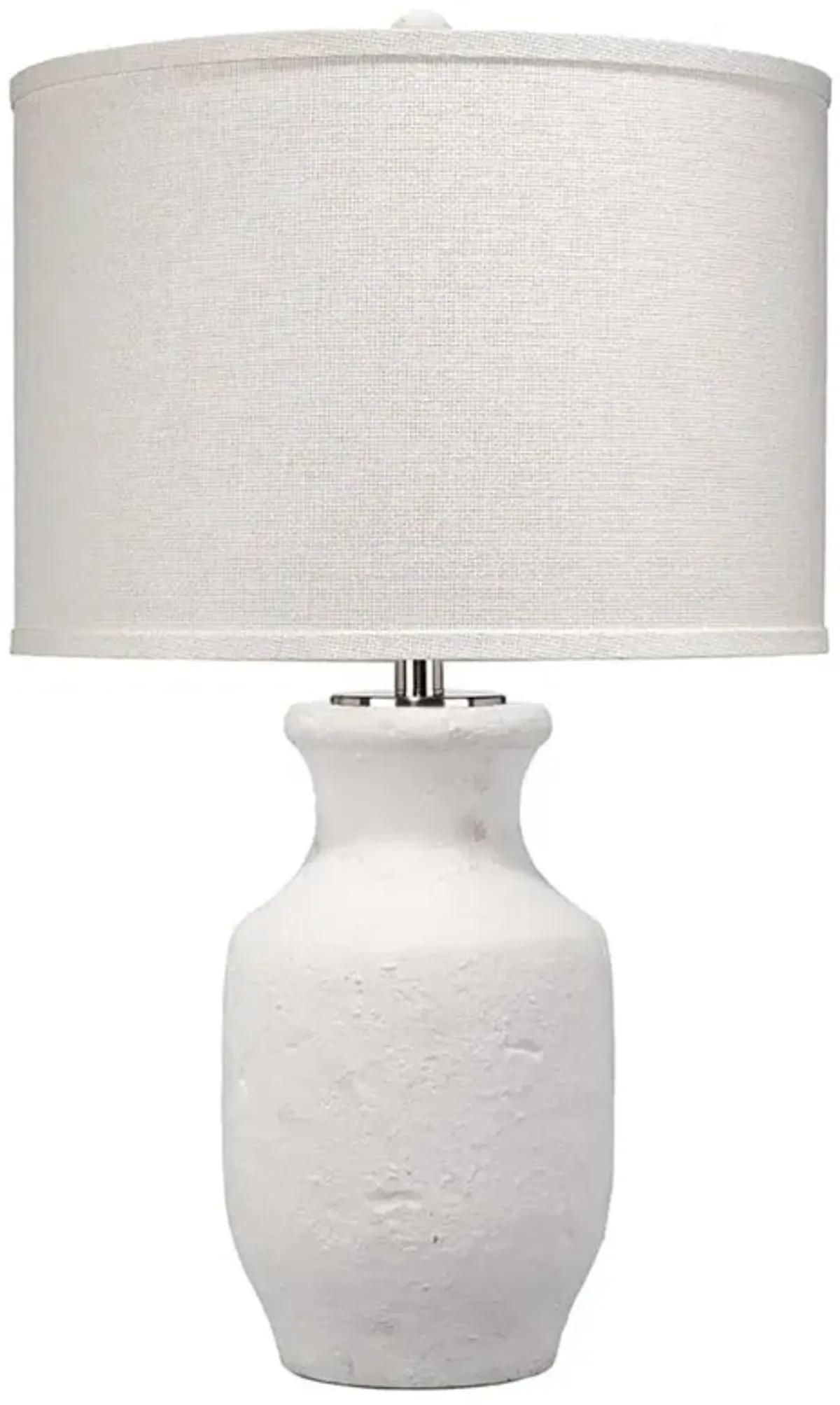 Cambree Coastal Beach White Cement Grass Cloth Shade Bedside Table Lamp