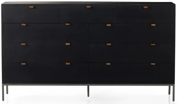 Theodore Industrial Loft Black Wood Grey Iron Double Dresser