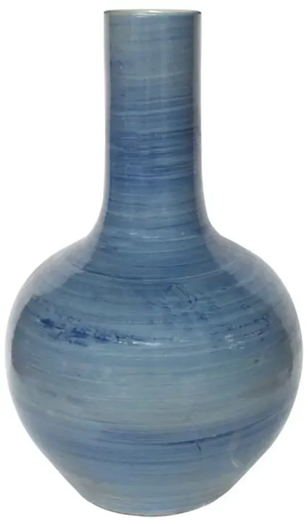 Gunner Coastal Beach Blue Porcelain Decorative Table Vase - Medium