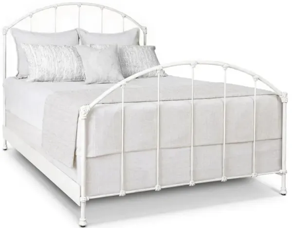 Gabin French Country Opaque White Iron Classic Bed - Queen