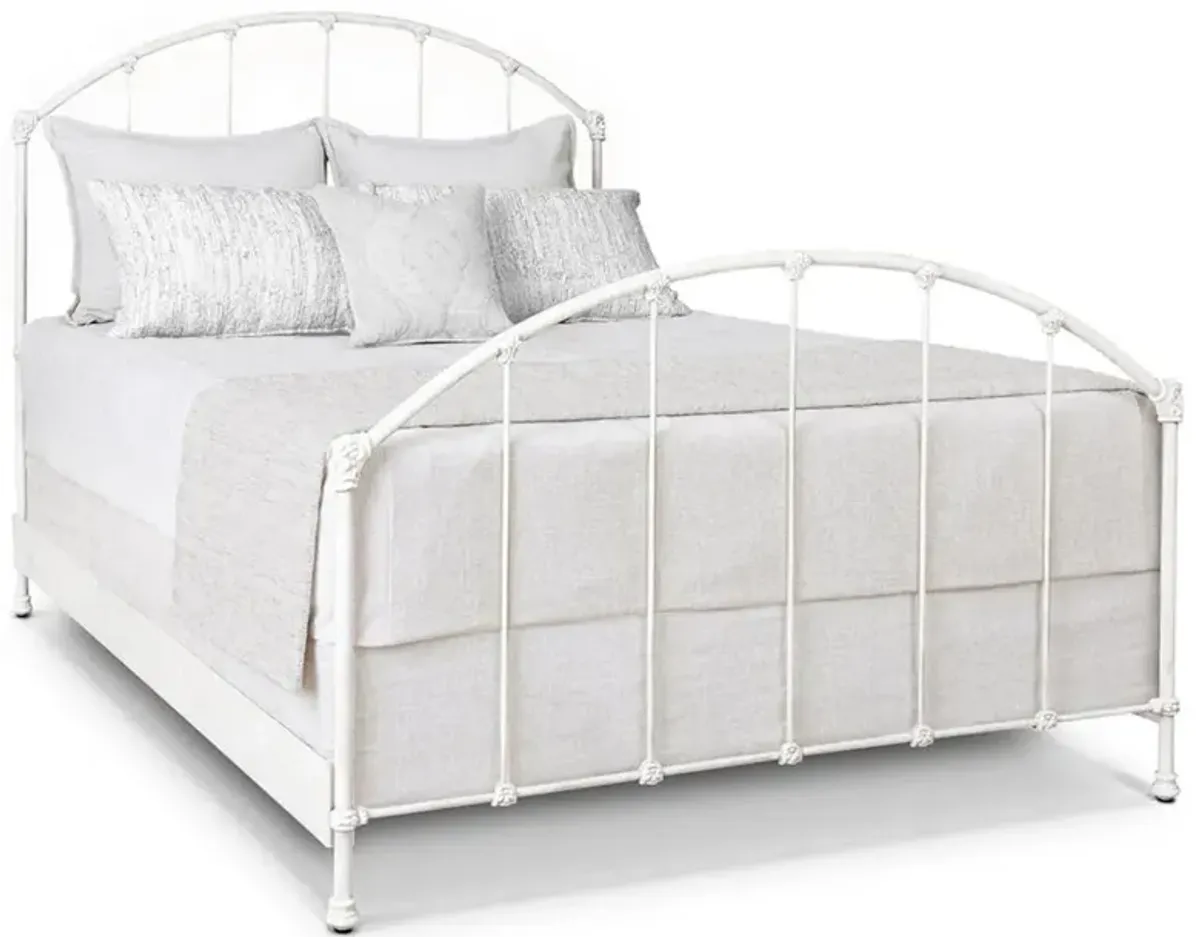 Gabin French Country Opaque White Iron Classic Bed - King
