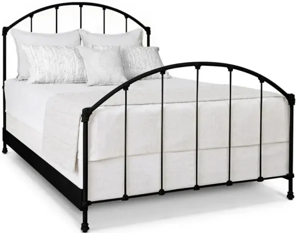 Gabin French Country Matte Black Iron Classic Bed - King