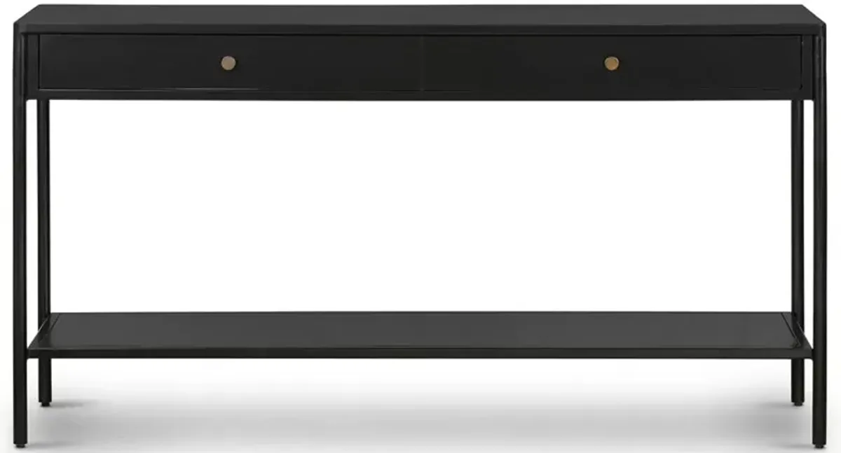 Sutton Industrial Loft Black Iron Console Table