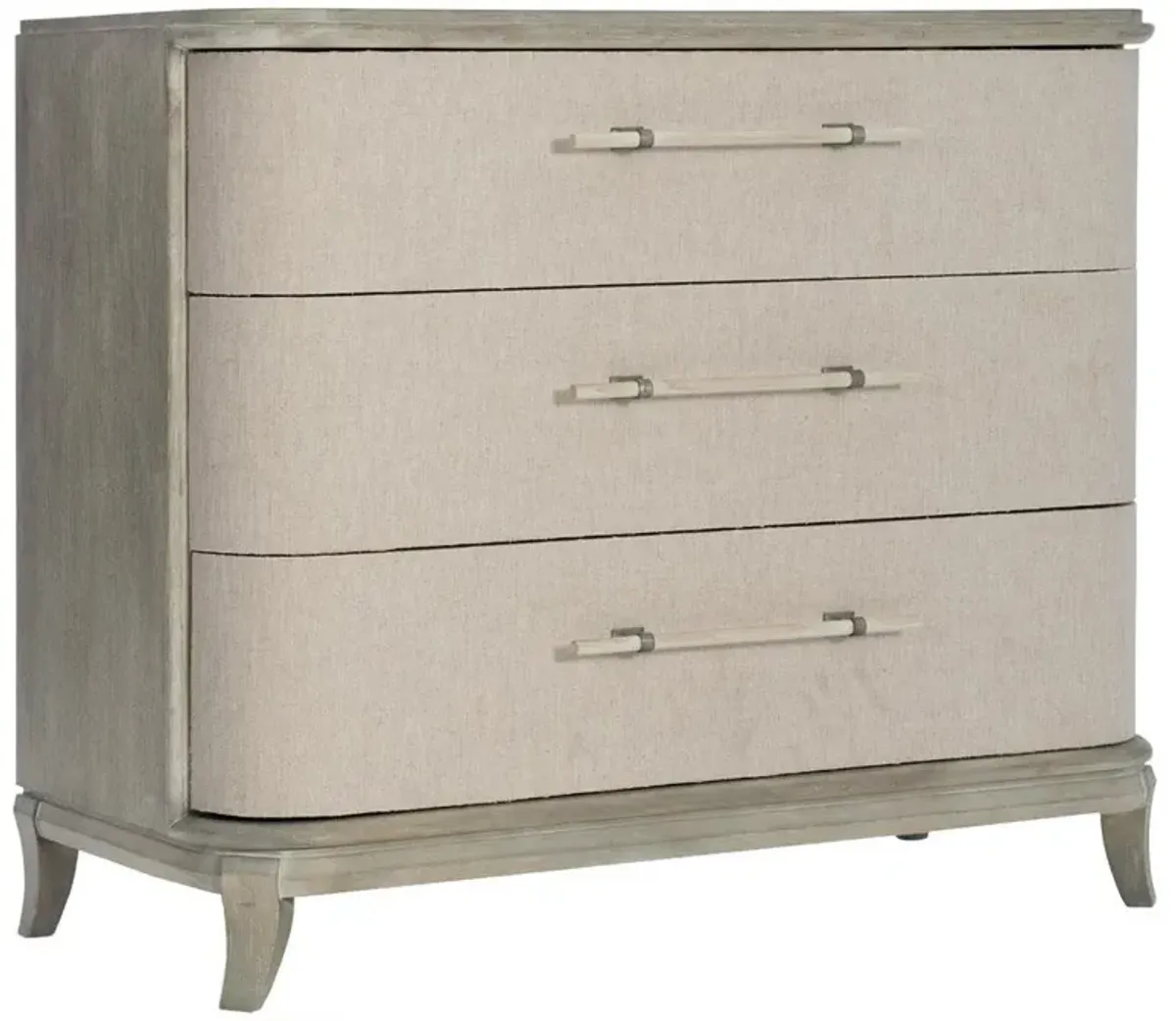 Areena Mid Century Taupe Oak Wood 3 Drawer Bachelor Chest Dresser