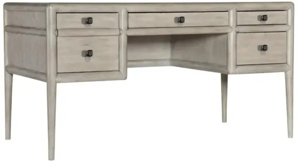 Rafael Mid Century Modern Light Grey Wood 4 Drawer Office Desk