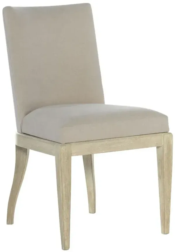 Francis Modern Classic Beige Oak Wood Performance Upholstered Dining Side Chair