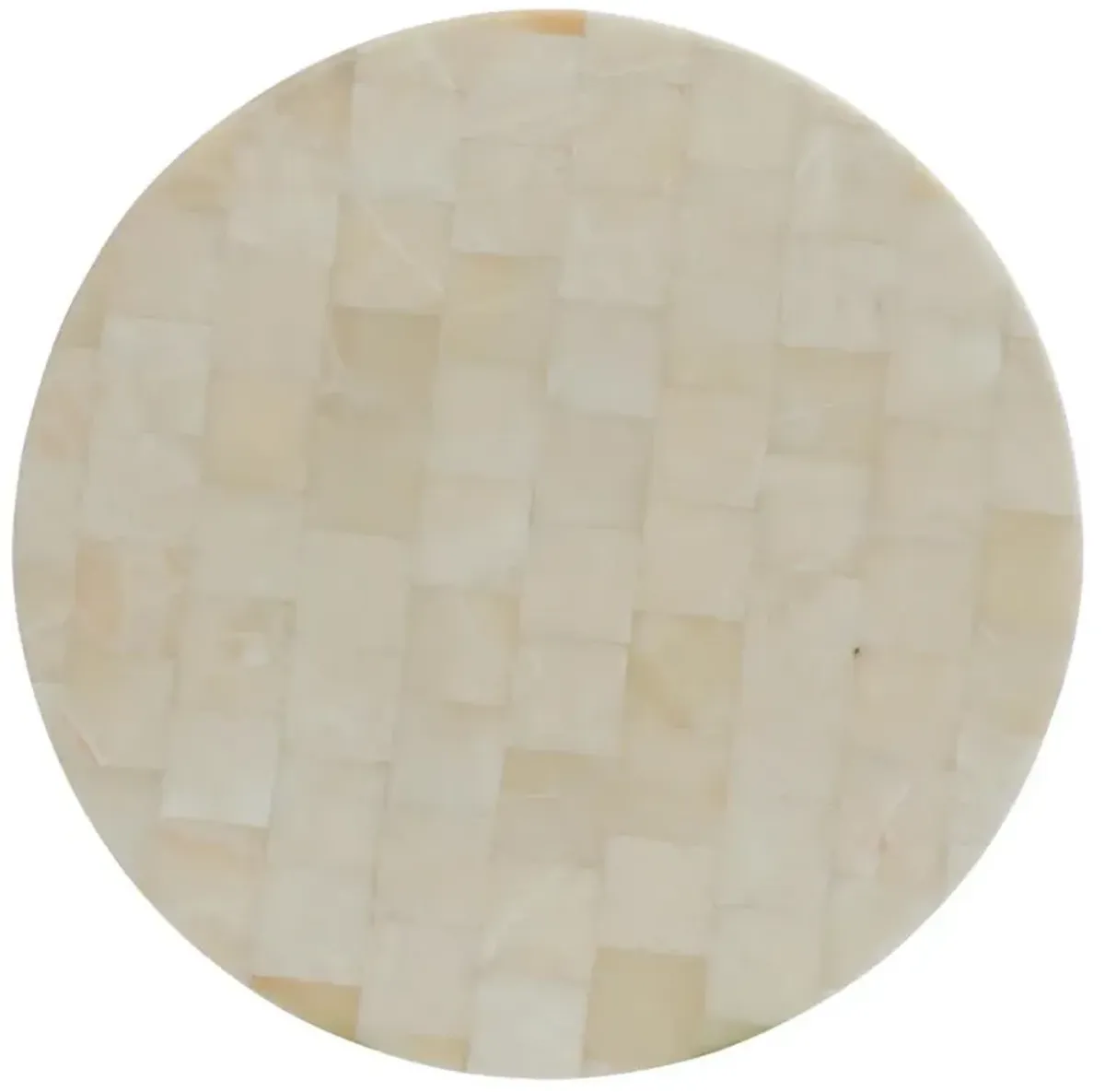 Nikki Hollywood Regency White Onyx Stone Top Gold Leaf Metal Frame Round Coffee Table