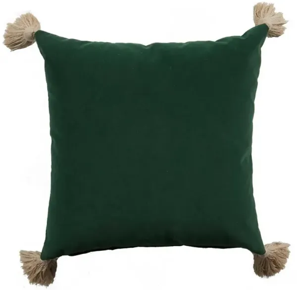 Mallard Modern Dark Green Velvet Indoor Outdoor Throw Pillow - 22x22