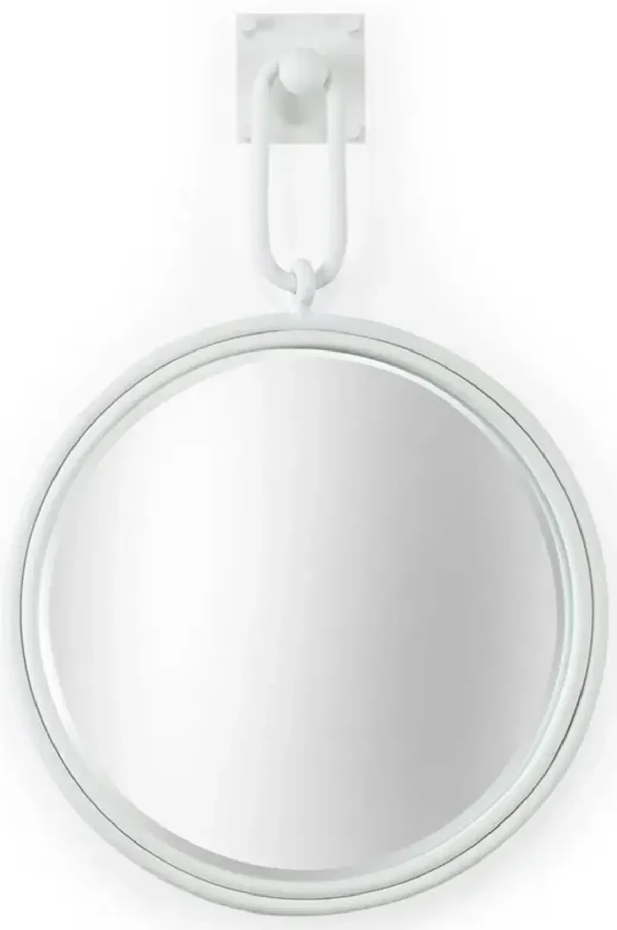 Noel Modern Classic White Iron Round Wall Mounted Mirror