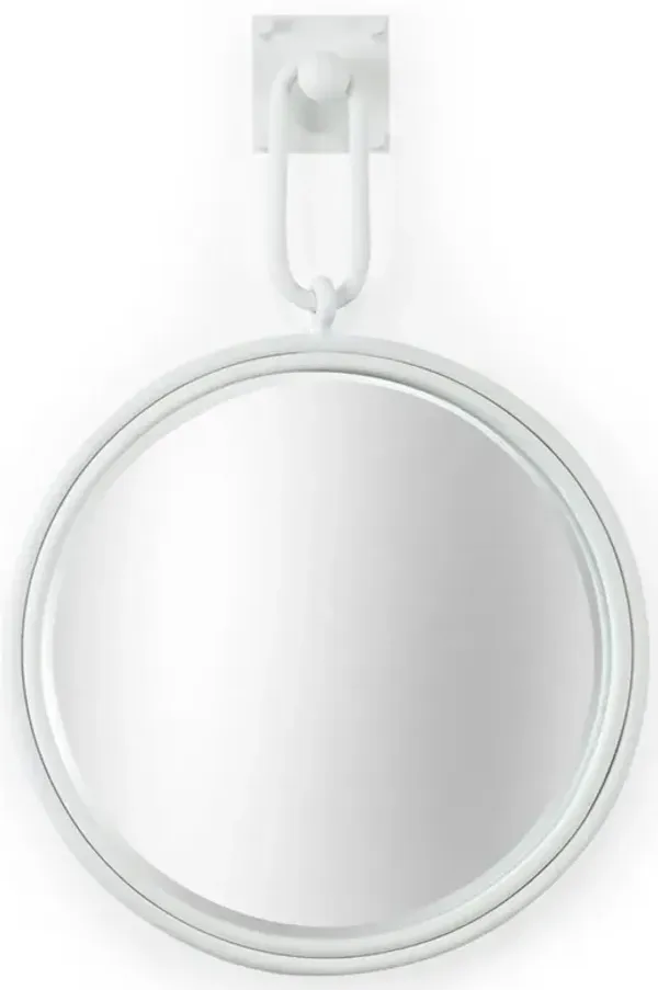 Noel Modern Classic White Iron Round Wall Mounted Mirror