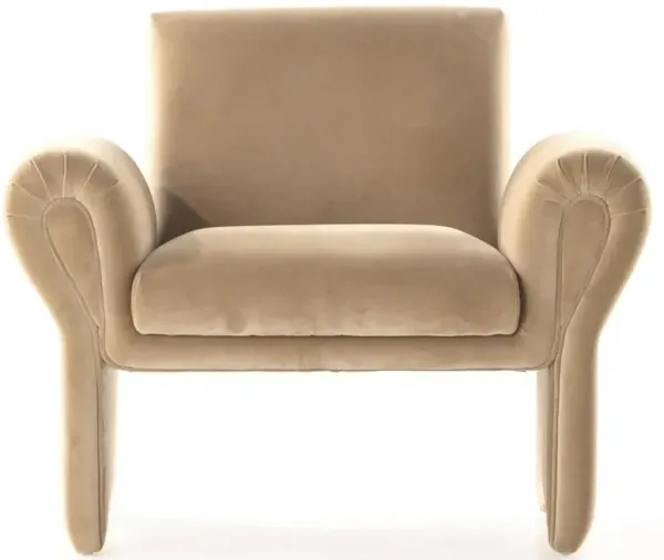 Joaquin Mid Century Modern Beige Upholstered Living Room Arm Chair