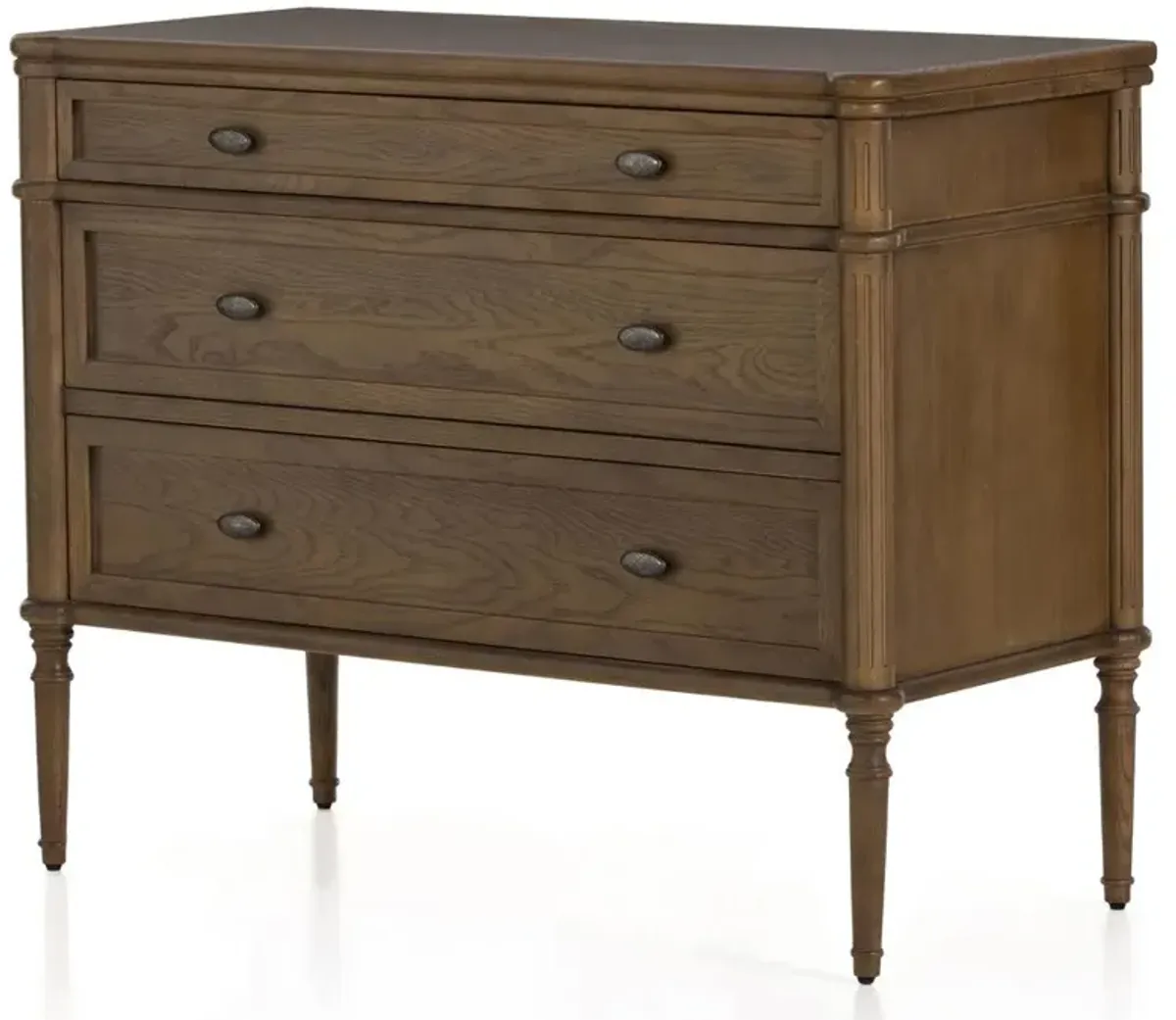 Tacorey Rustic Lodge Brown Solid Oak Wood 3 Drawer Bachelor Chest Dresser