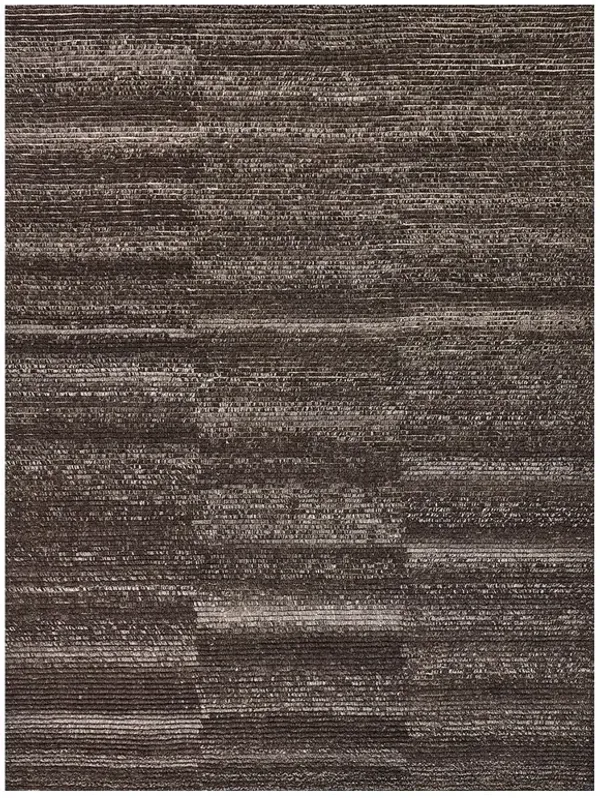 Simon Modern Charcoal Wool Textured Solid Hand Knotted Rug - 8'x10'