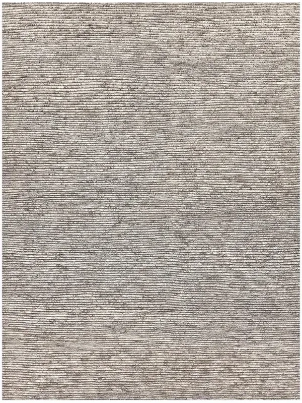 Simon Modern Classic Grey Wool Textured Solid Hand Knotted Rug - 12'x15'