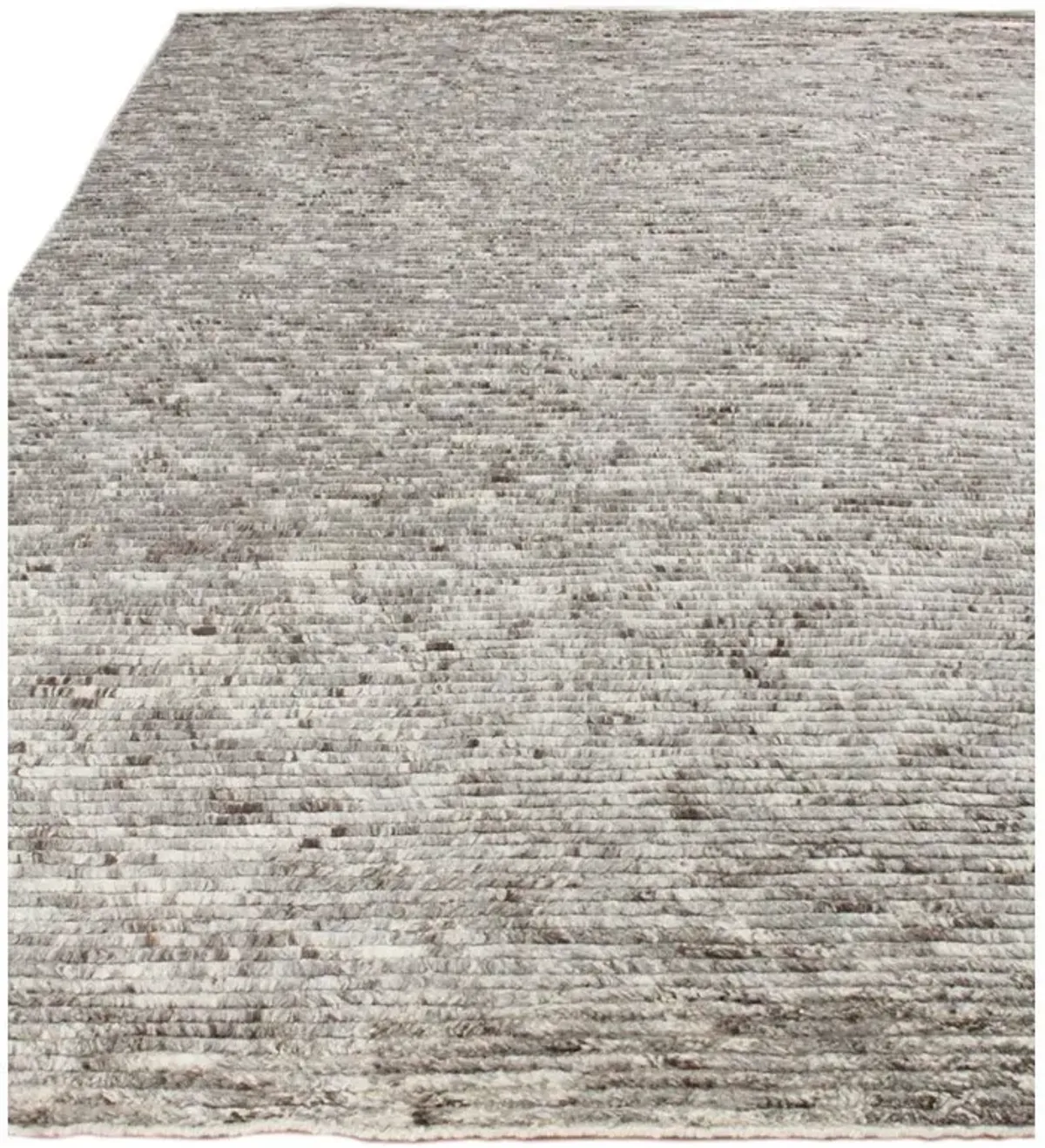 Simon Modern Classic Grey Wool Textured Solid Hand Knotted Rug - 6'x9'
