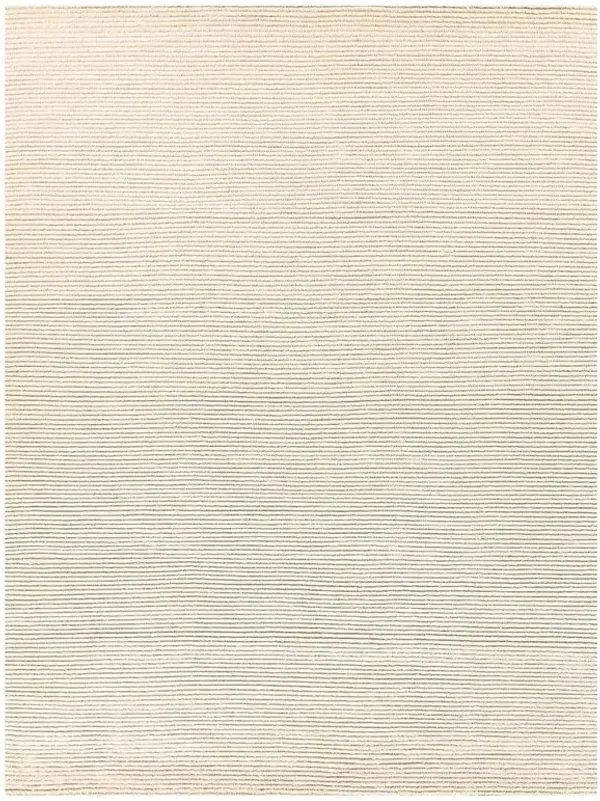 Simon Modern Classic Cream Wool Textured Solid Hand Knotted Rug - 6'x9'
