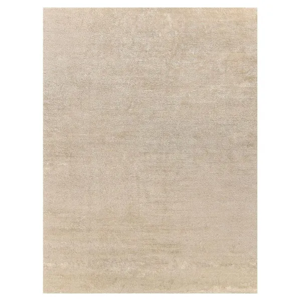 Celeste Modern Classic Cream Silk Solid Hand Knotted Rug - 10'x14'