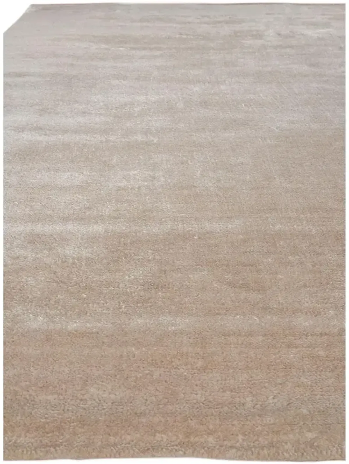 Celeste Modern Classic Light Beige Silk Solid Hand Knotted Rug - 9'x12'