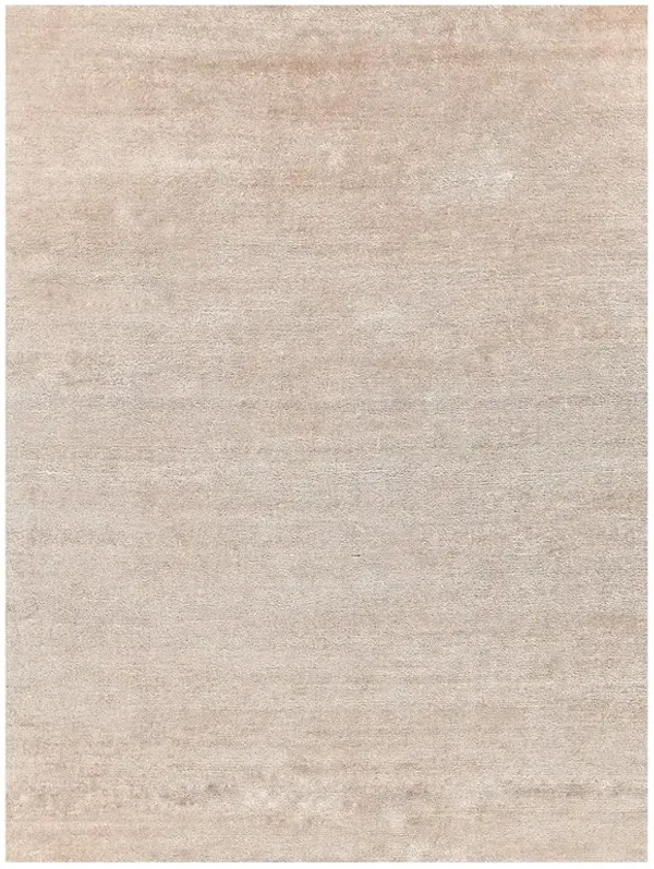 Celeste Modern Classic Light Beige Silk Solid Hand Knotted Rug - 9'x12'