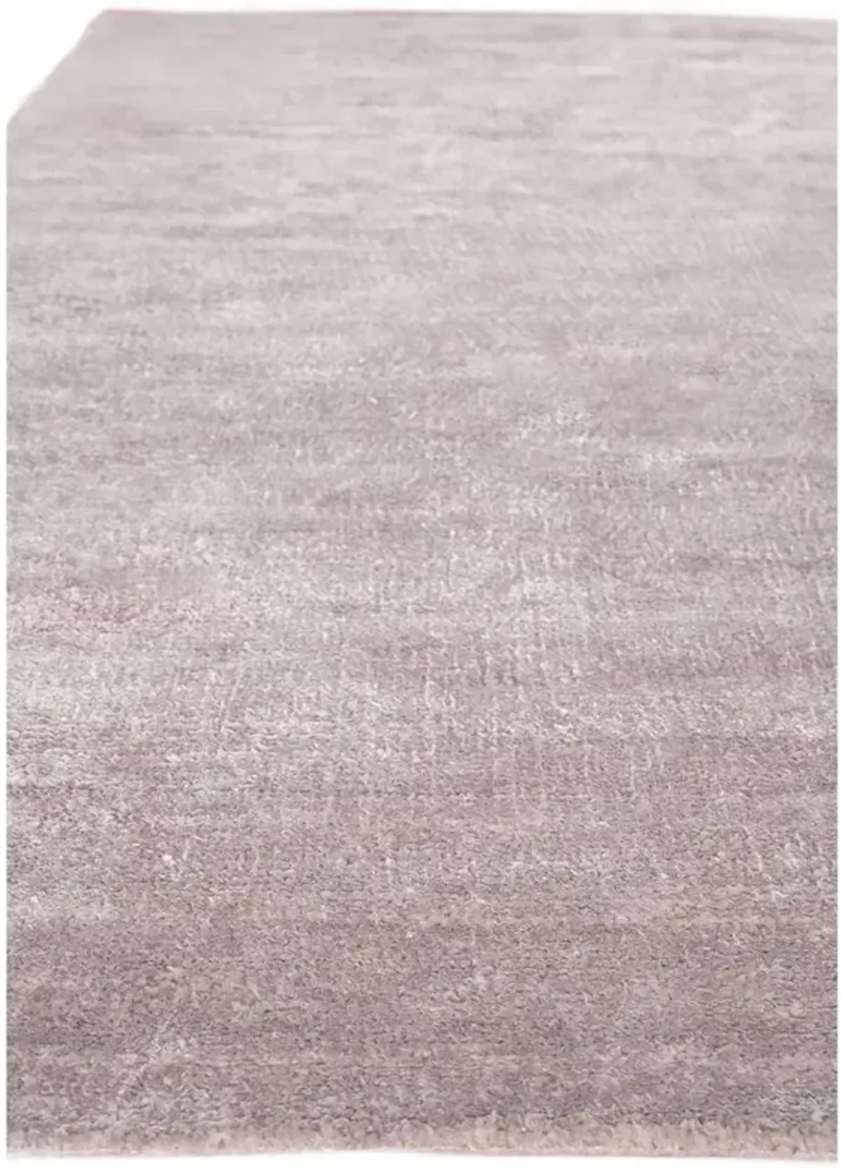 Celeste Modern Classic Light Silver Silk Solid Hand Knotted Rug - 10'x14'