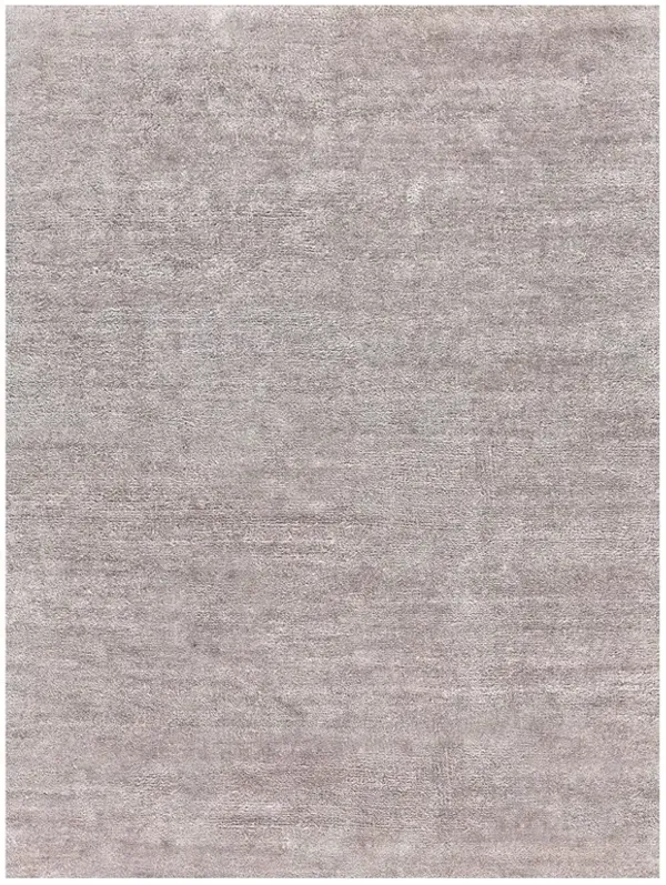 Celeste Modern Classic Light Silver Silk Solid Hand Knotted Rug - 8'x10'