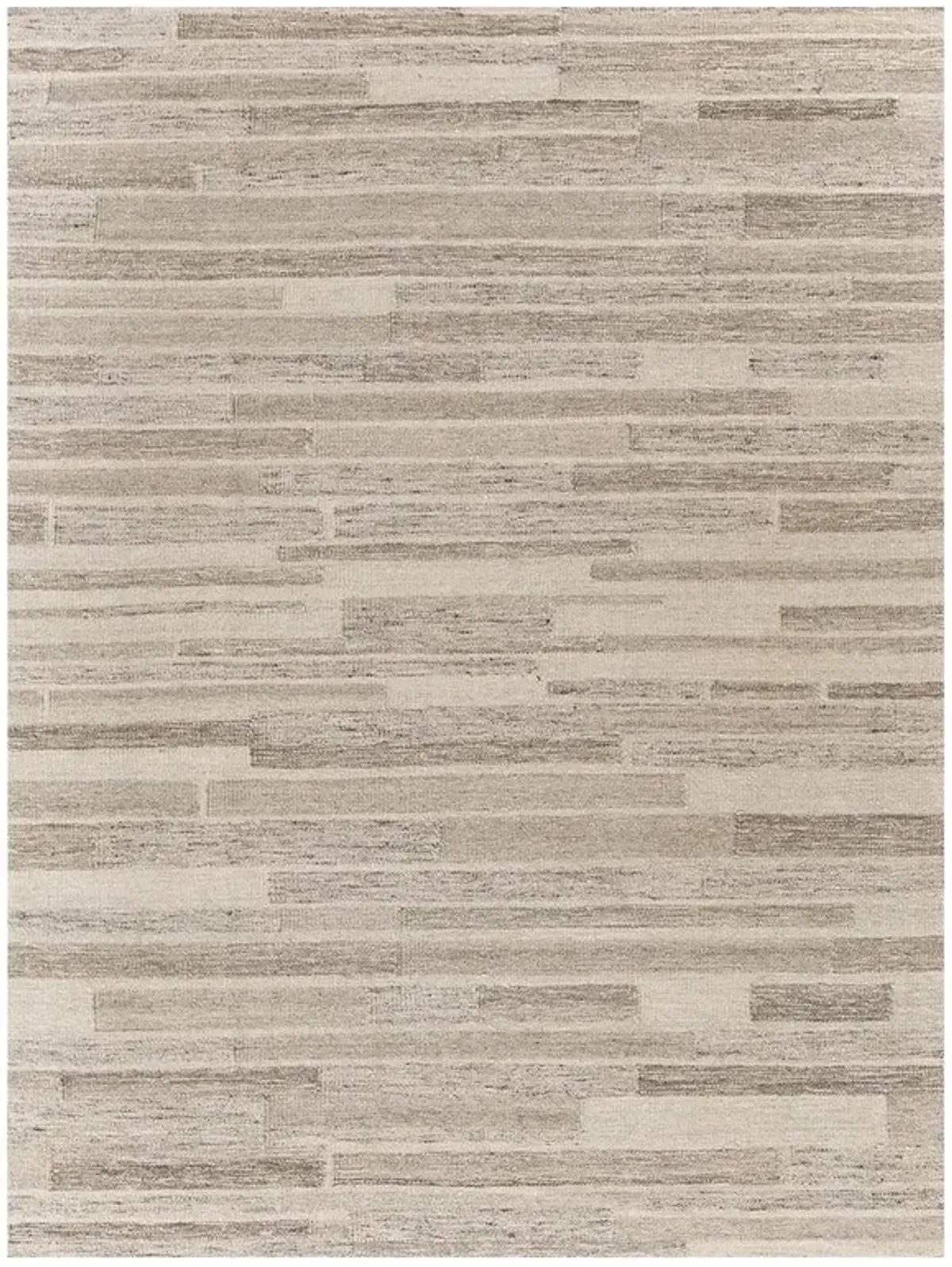 Ezra Mid Century Beige Wool Linear Patterned Rug - 12'x15'