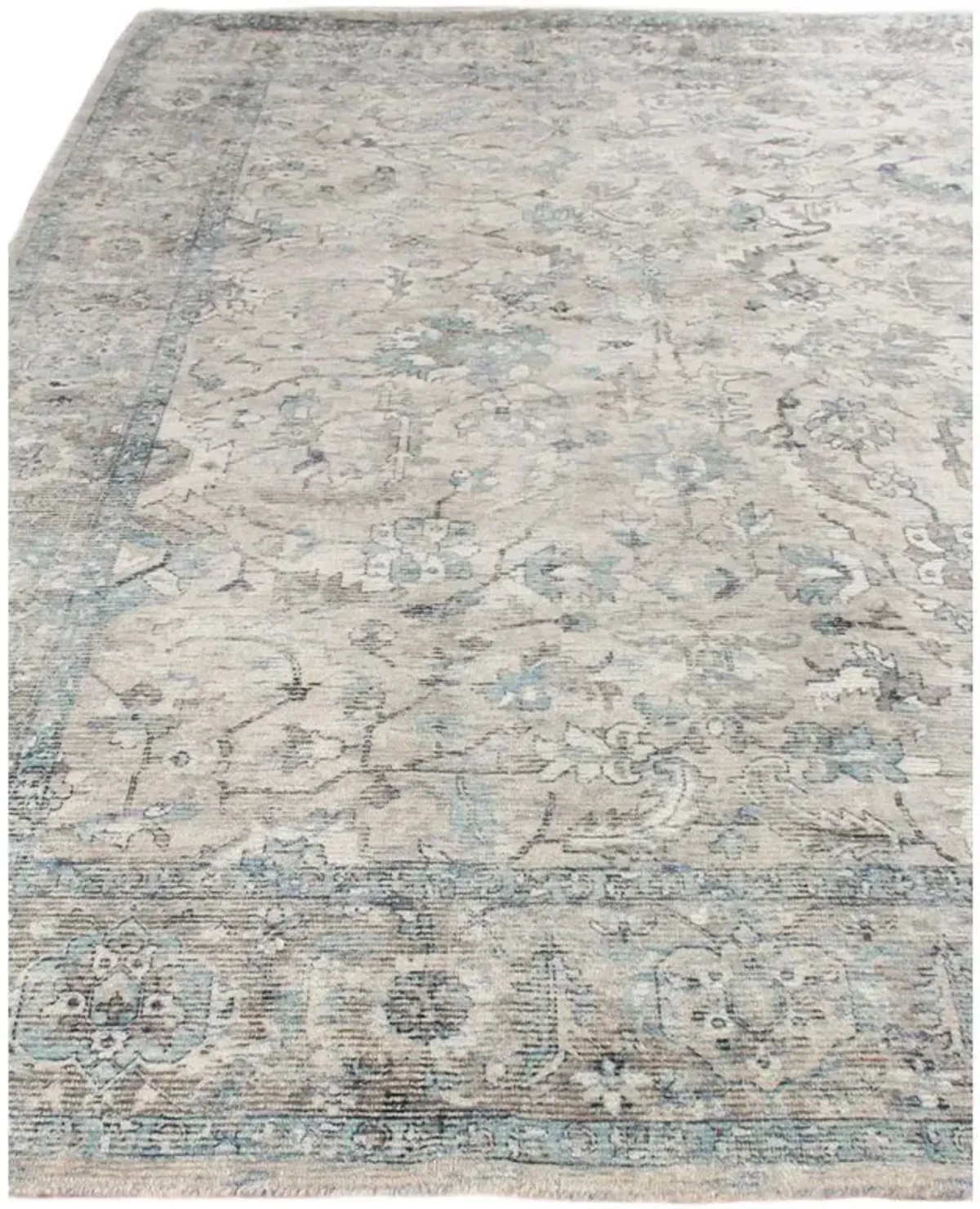 Calla Global Bazaar Beige Wool Oushak Patterned Rug - 6'x9'