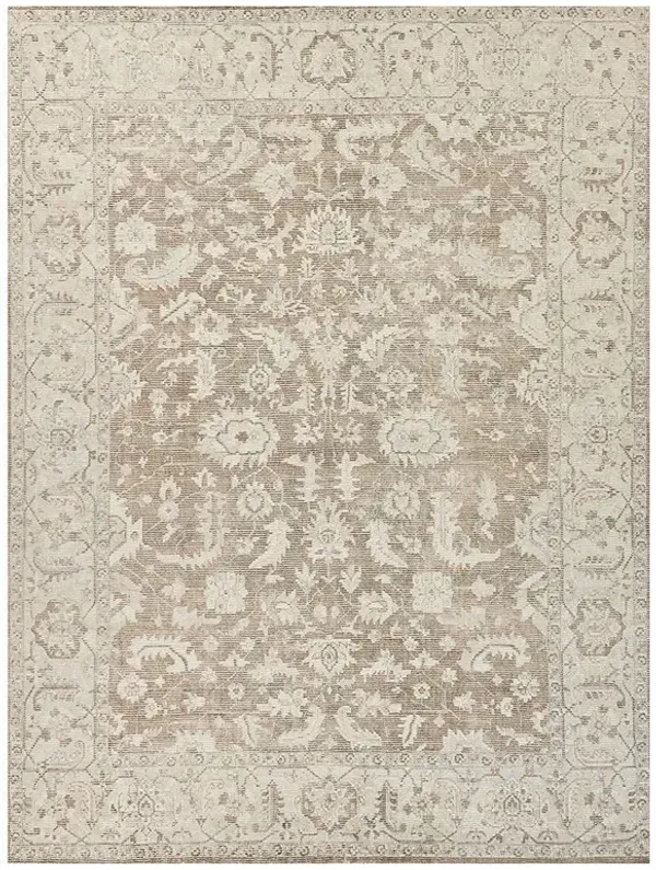 Calla Global Bazaar Brown Wool Oushak Patterned Rug - 8'x10'