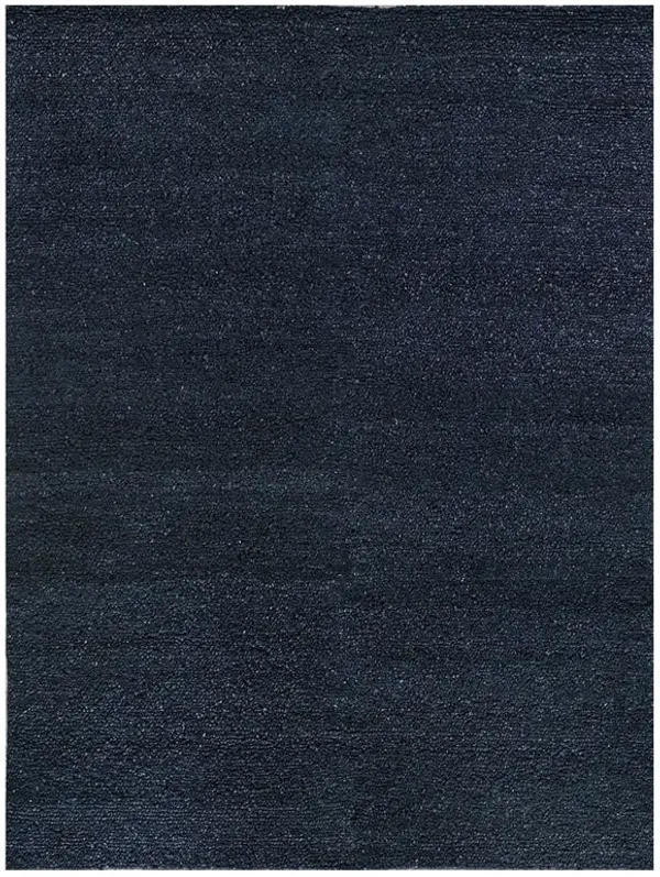 Noah Modern Classic Navy Blue Wool Solid Rug - 10'x14'