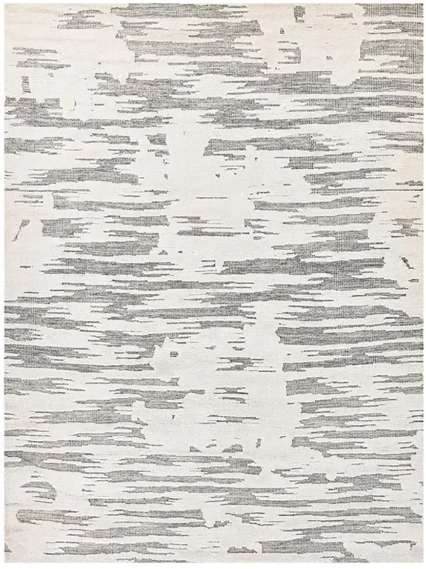 Eliasar Modern Classic White Wool Patterned Hand Knotted Rug - 12'x15'