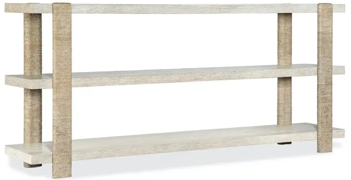 Oscar Coastal Beach Light Brown Oak Wood Rope Wrapped Console Table