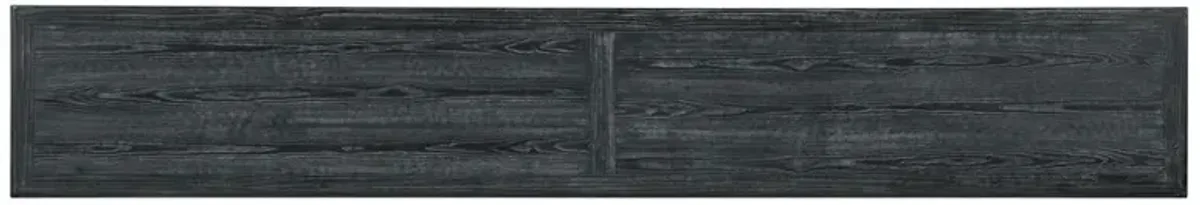 Lavine French Country Black Pine Wood Curved Rectangular Console Table