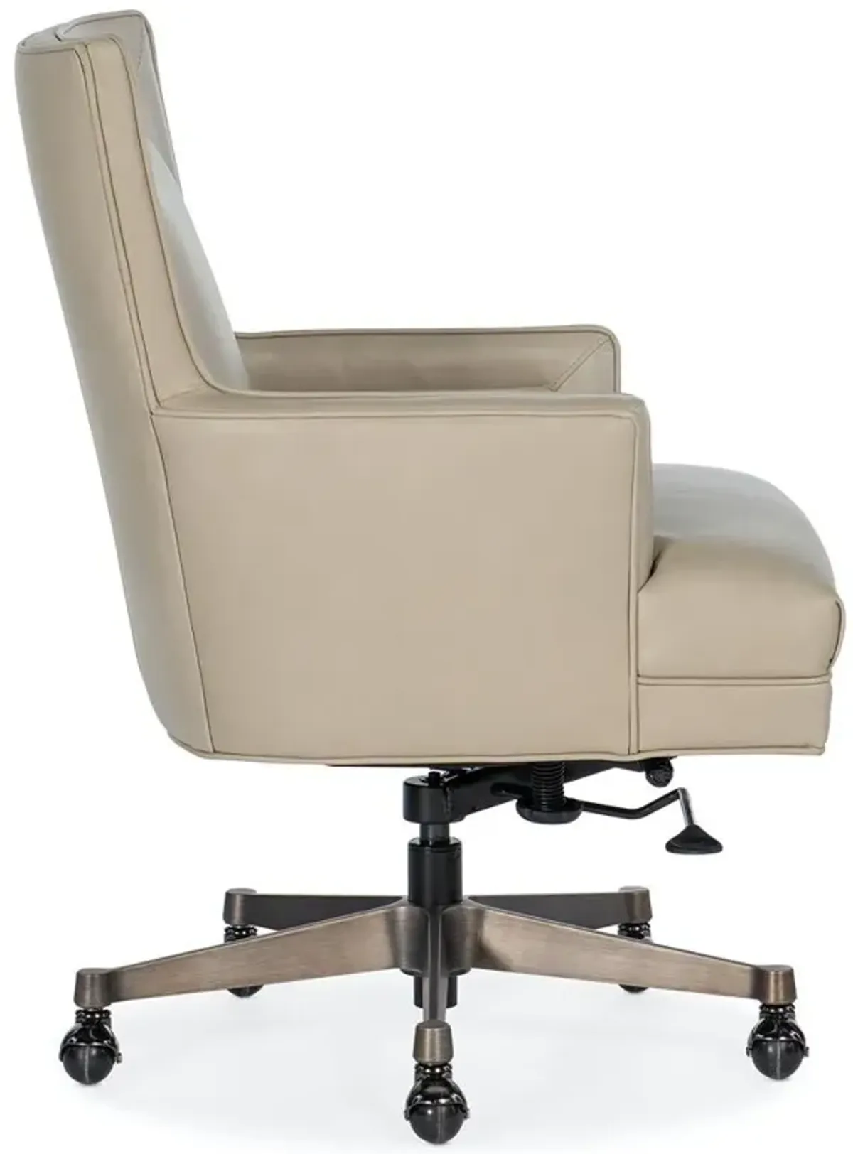 Rebecca Modern Classic Beige Leather Upholstered Swivel Office Chair