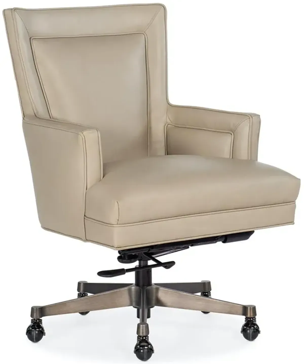 Rebecca Modern Classic Beige Leather Upholstered Swivel Office Chair