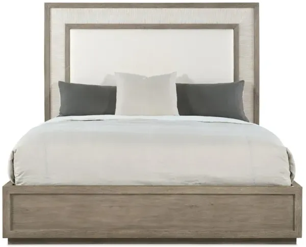 Kenneth Rustic Lodge Brown Oak Wood Performance Upholstered Classic Bed - California King